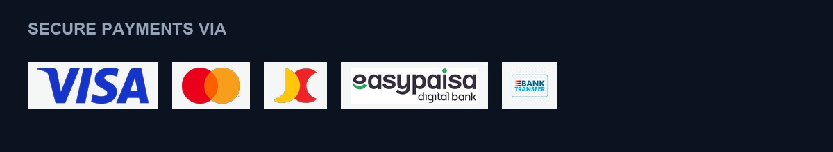 Secure payments via JazzCash and Easypaisa