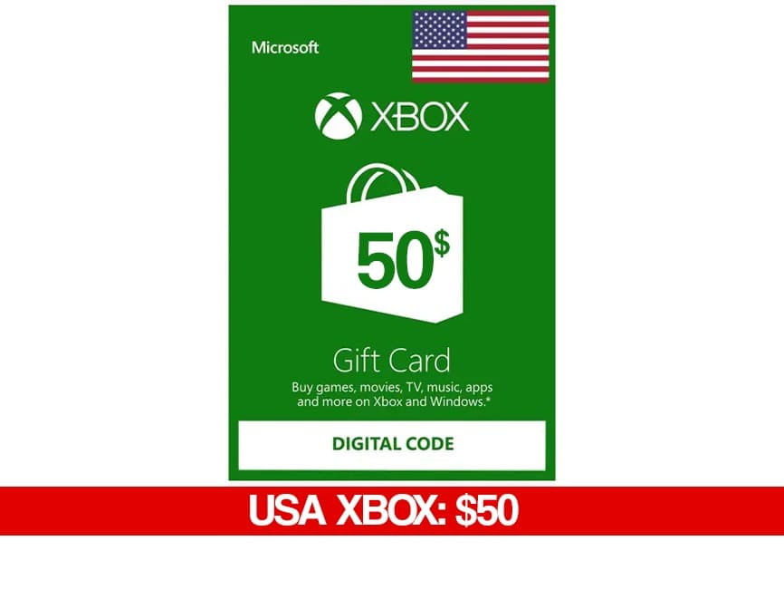 Xbox Gift Card $50 - XBOX Giftcard Voucher Voucher Code