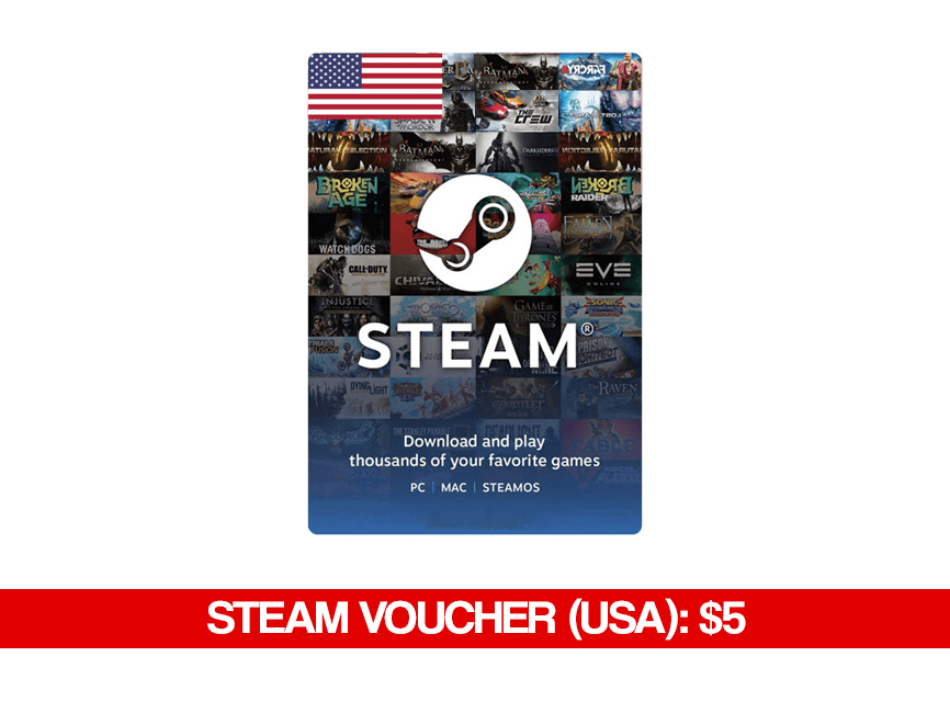 Steam Wallet Card $5 (USA) - Steam Wallet Code Voucher USA (Global) Voucher Code