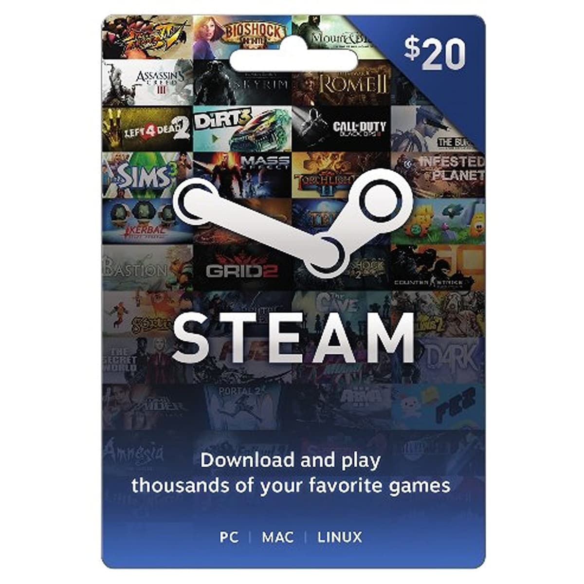 Steam Wallet Card $20 (USA) - Steam Wallet Code Voucher USA (Global) Voucher Code