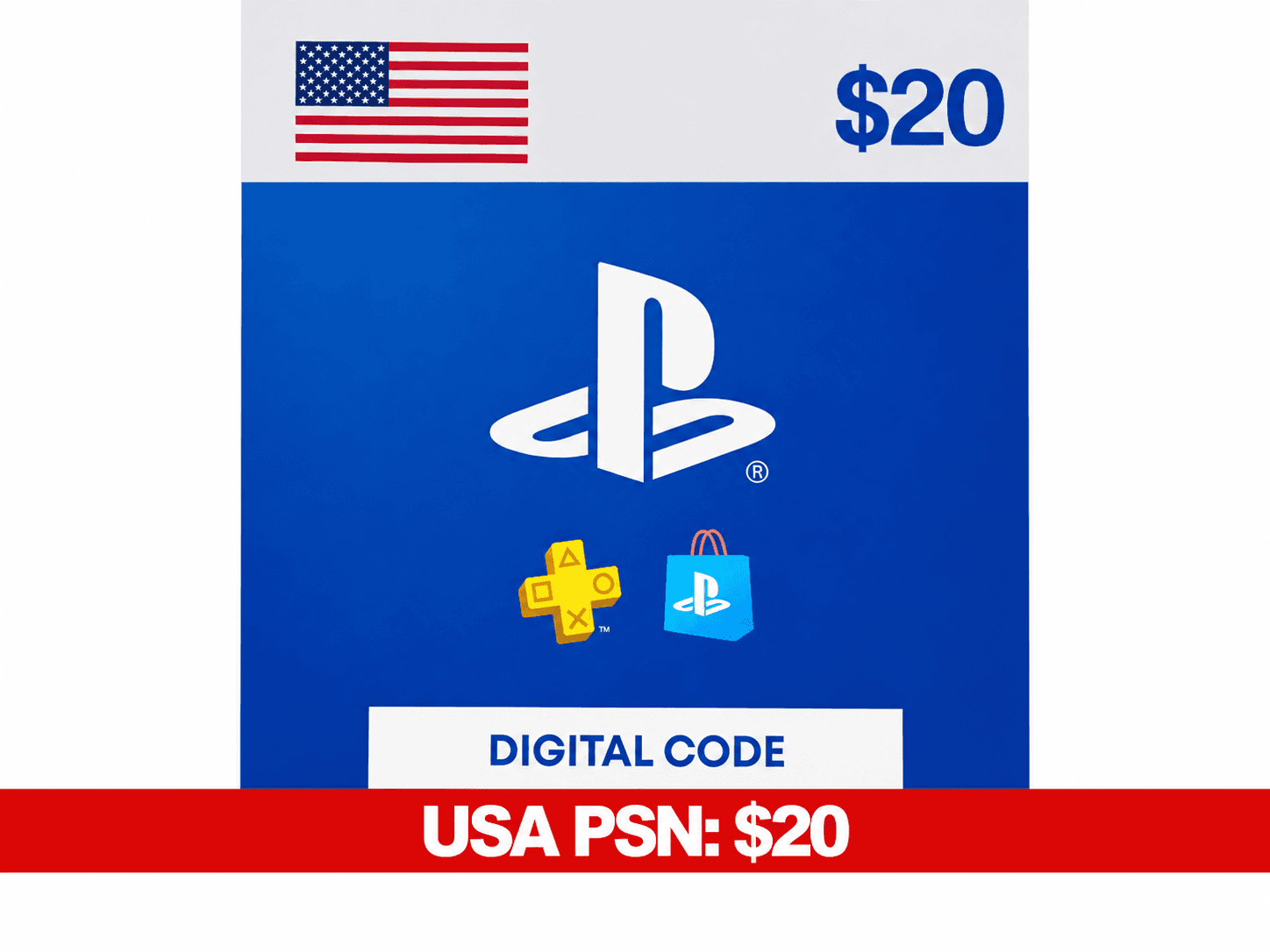 PSN Giftcard Voucher (USA): PSN 20 USD — PlayStation (PSN)